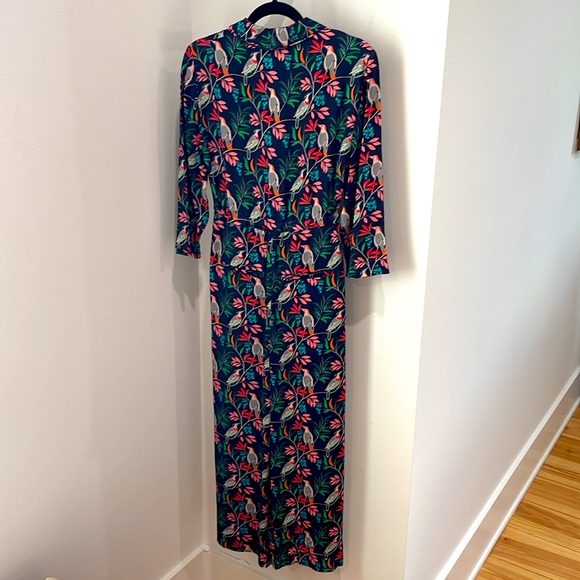 Boden navy jumpsuit with bird and floral print - Picture 8 of 9